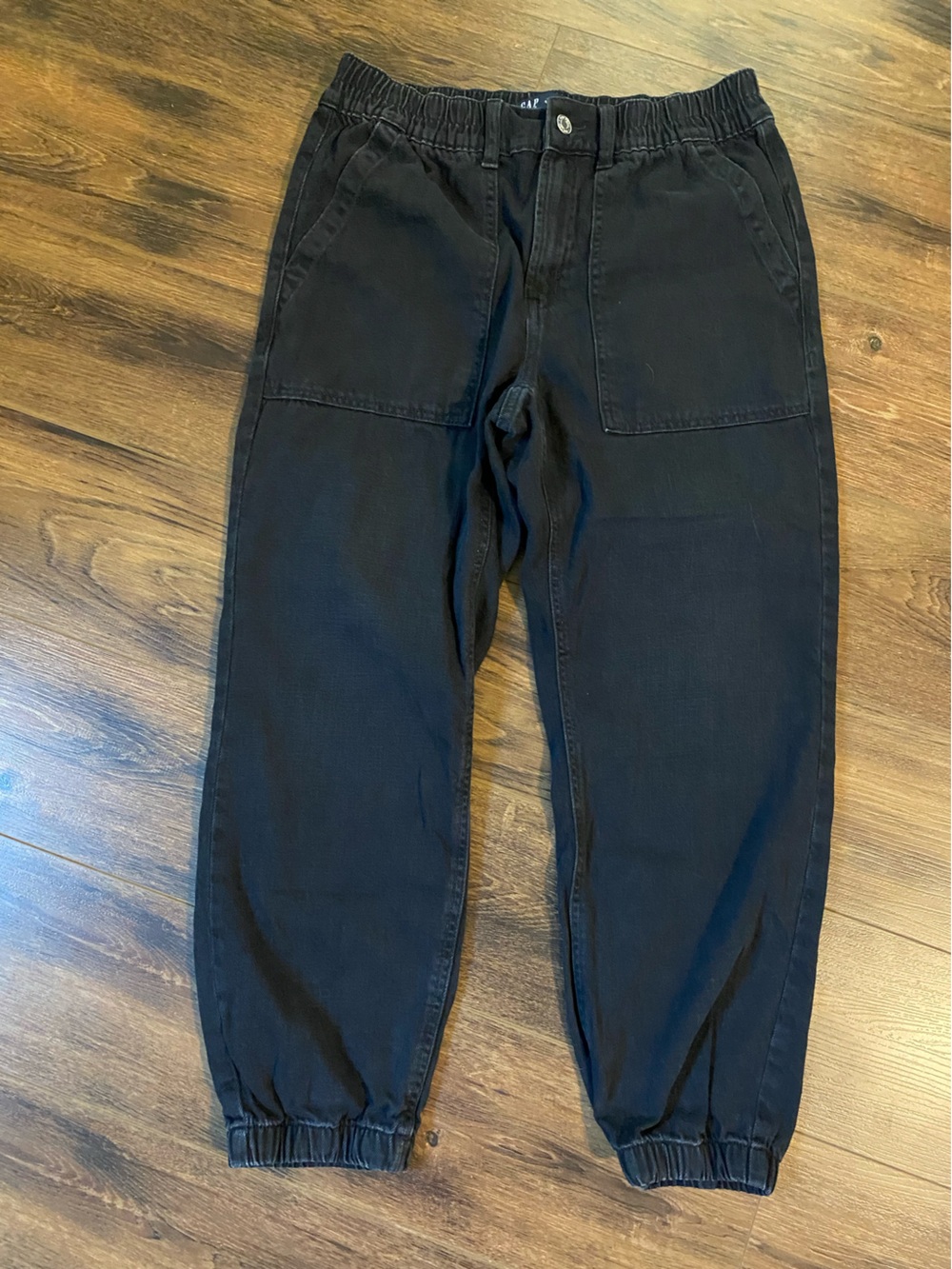 Gap jogger style black washed jeans size medium denim